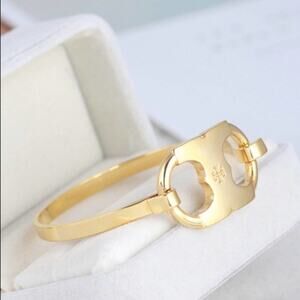 Tory Burch Gold Gemini Petite Hinge Bangle Bracelet